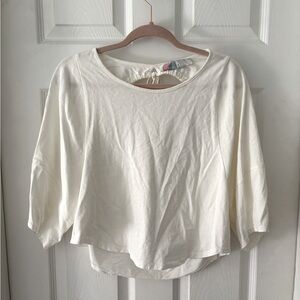 Free People Beach Cream Open Back Top; 100% Cotton